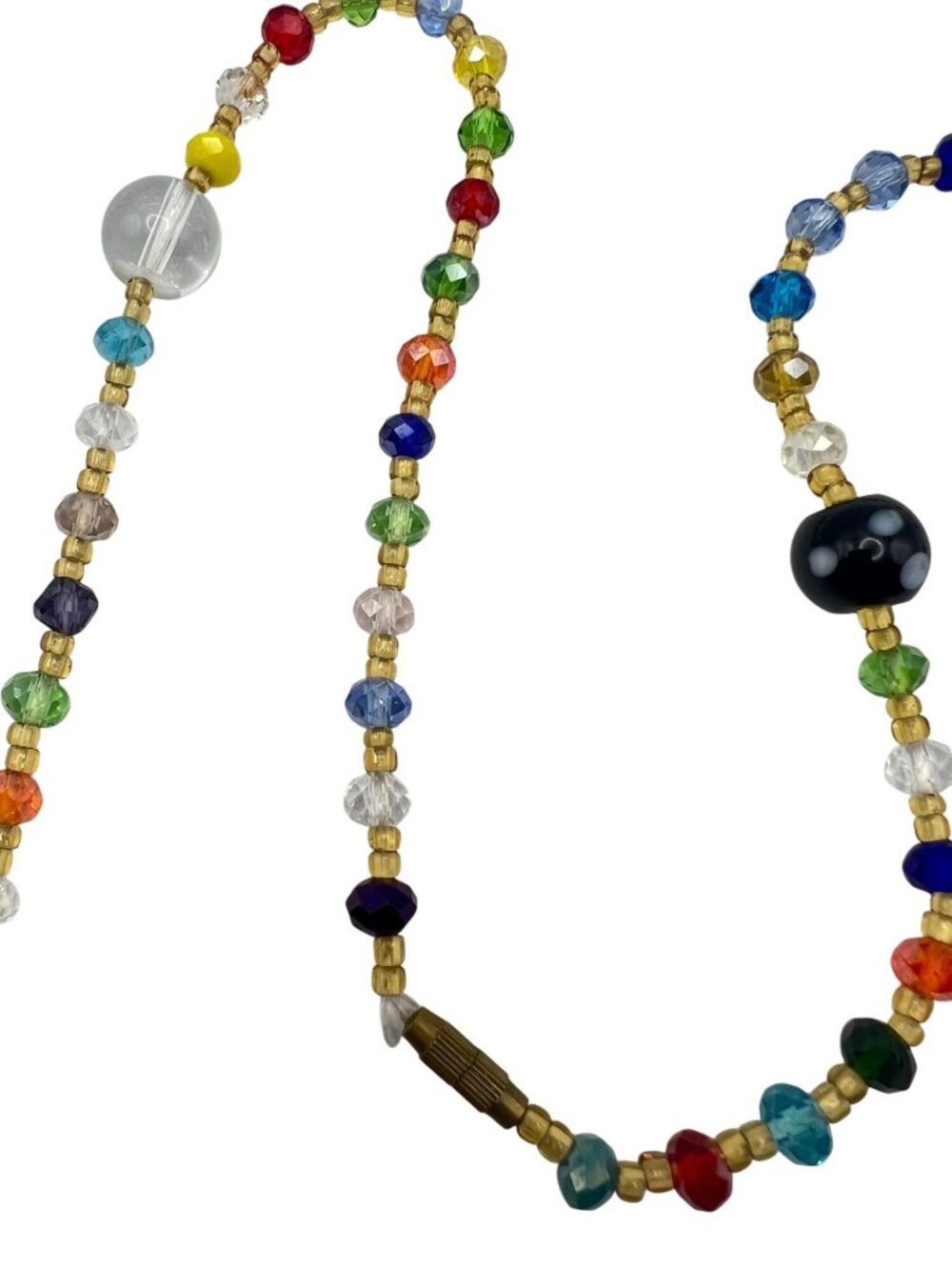 Lot Of 3 Glass Clay Bead Necklaces Multicolor 27" Handmade Boho Festival Layer - Picture 16 of 16